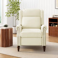Wingback Push-Back Recliner Chair with Nailhead Trim and Wood Legs