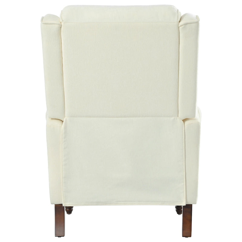 Wingback Push-Back Recliner Chair with Nailhead Trim and Wood Legs