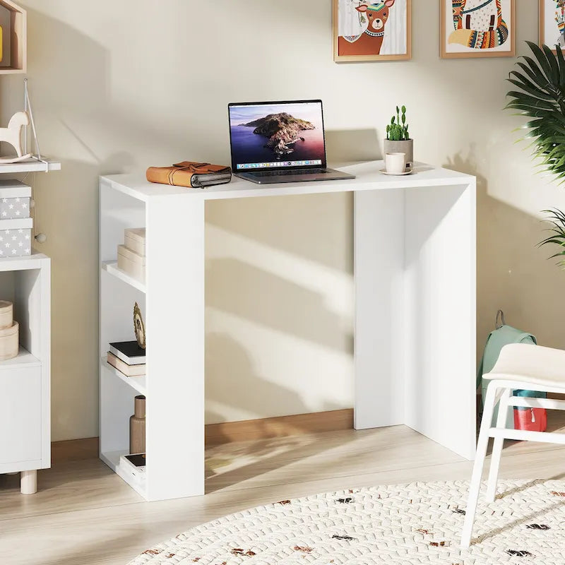 36-Inch Compact Writing Desk with 3 Open Shelves and Anti-Tipping Kit