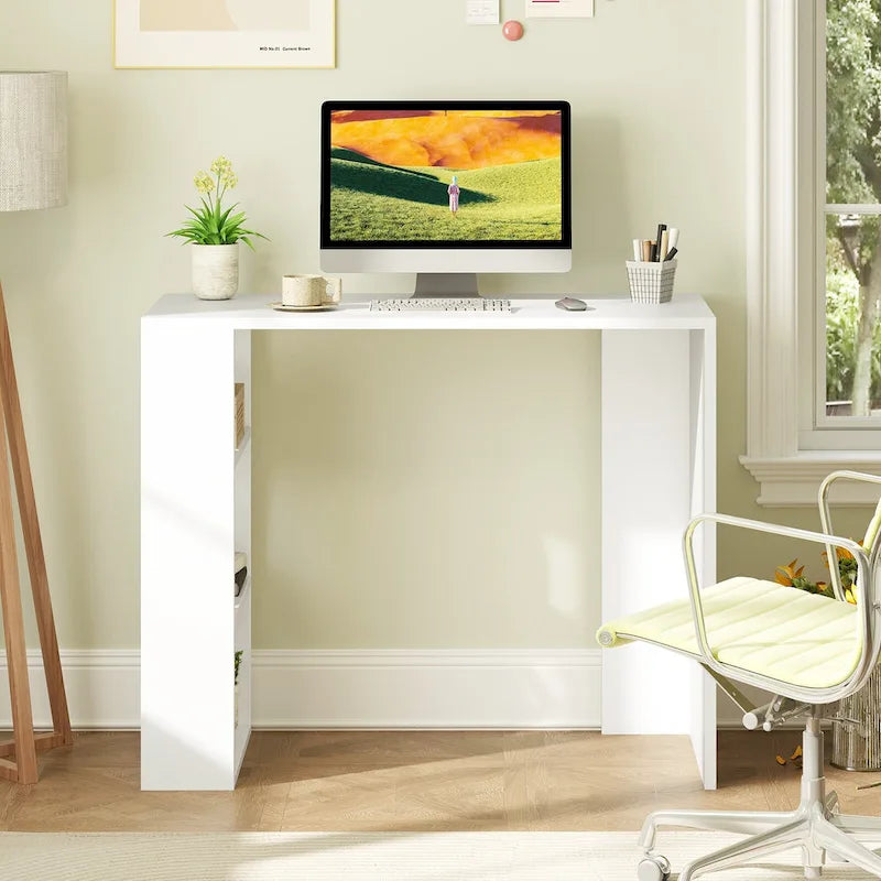 36-Inch Compact Writing Desk with 3 Open Shelves and Anti-Tipping Kit