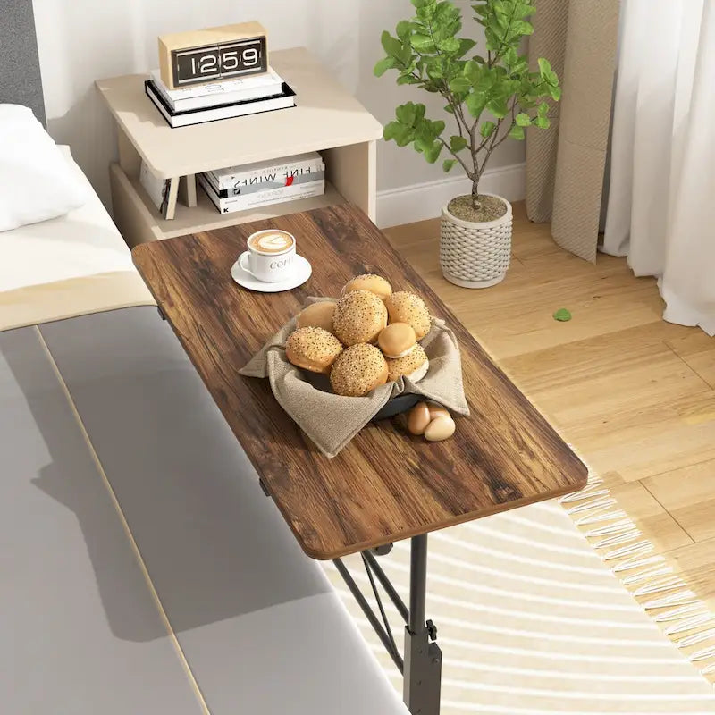 Height-Adjustable Rolling Standing Desk with Lockable Wheels