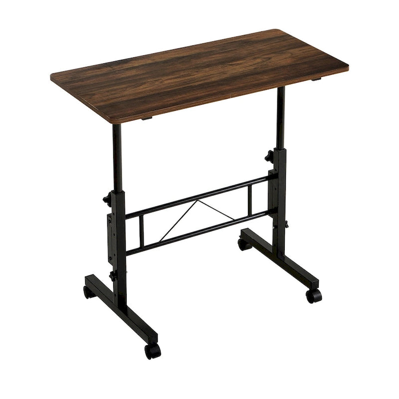 Height-Adjustable Rolling Standing Desk with Lockable Wheels