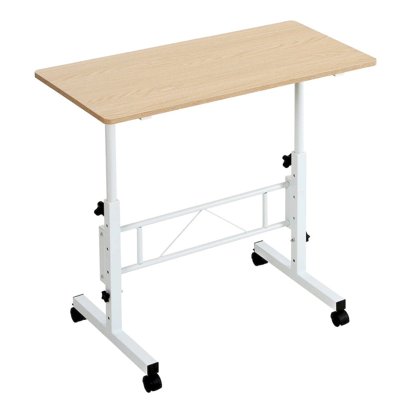 Height-Adjustable Rolling Standing Desk with Lockable Wheels