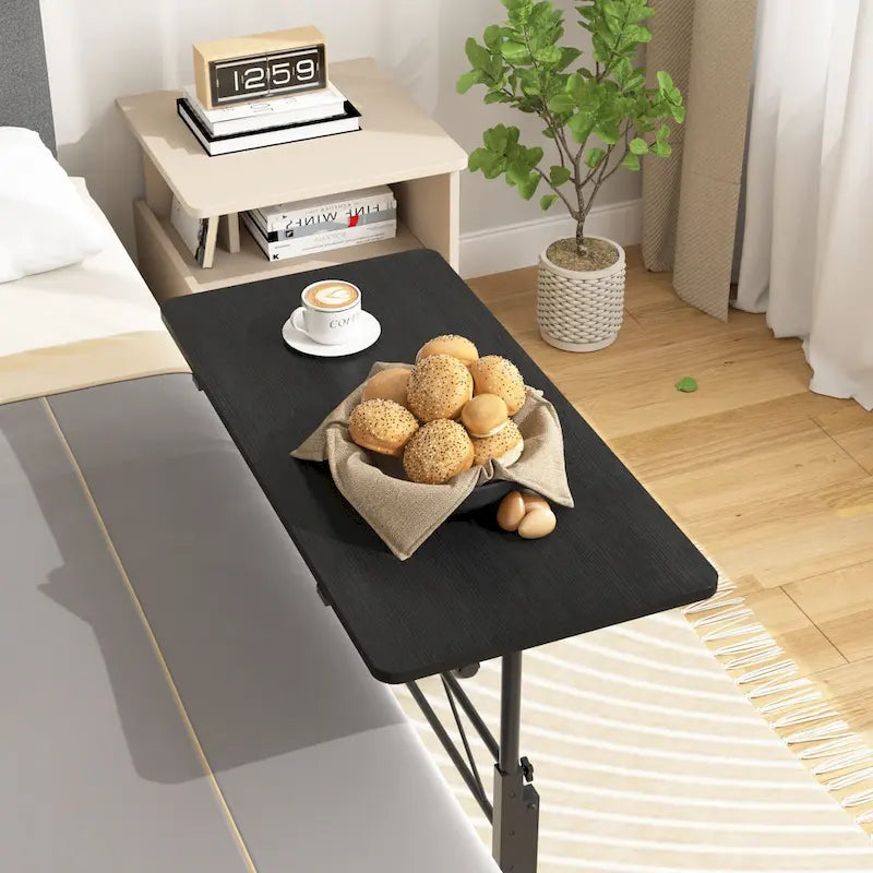 Height-Adjustable Rolling Standing Desk with Lockable Wheels