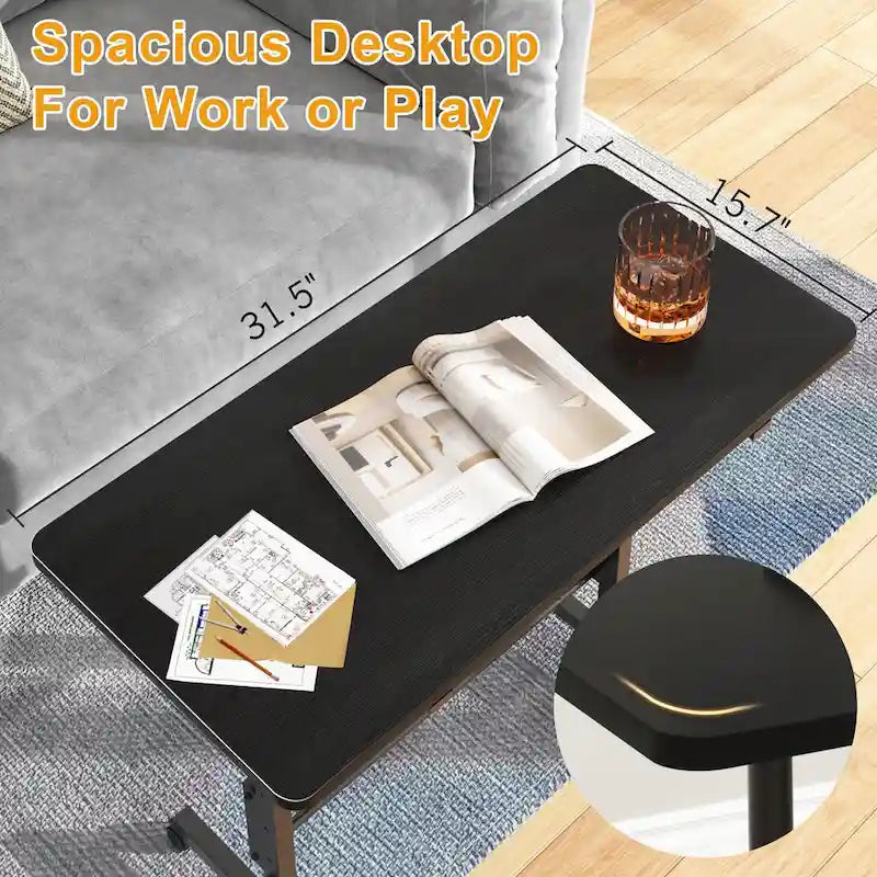 Height-Adjustable Rolling Standing Desk with Lockable Wheels