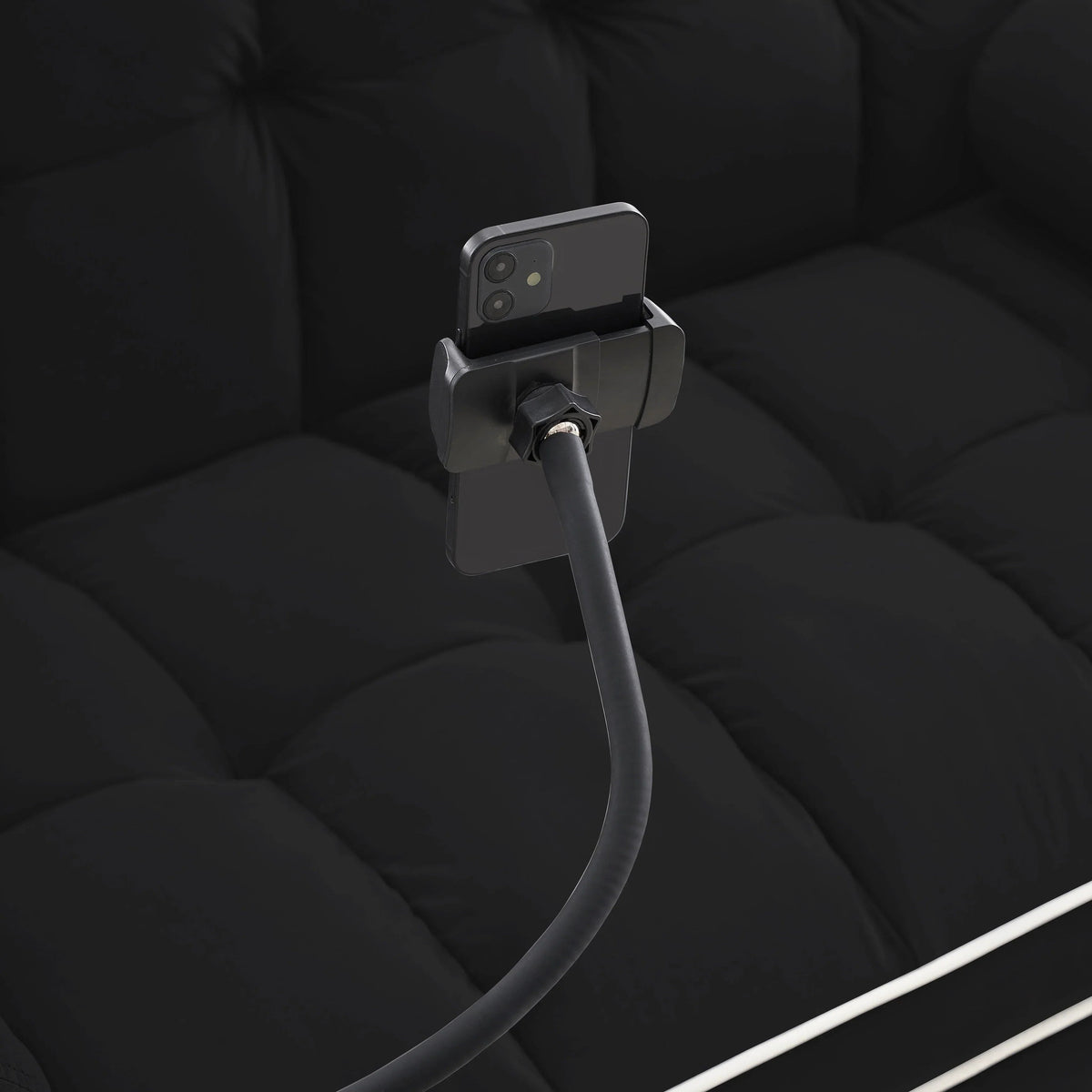 Canapé convertible 2 places en velours 55 avec lit gigogne, dossier inclinable, poches latérales et support de téléphone