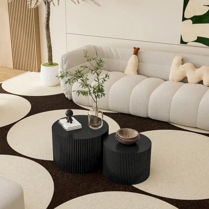 Ensemble de tables basses gigognes Wave Stripe