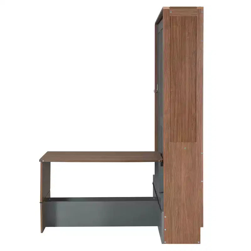 Lit escamotable pleine grandeur, lit mural en bois pleine armoire avec bureau pliable, lit mural pliant pour chambre d'amis/bureau