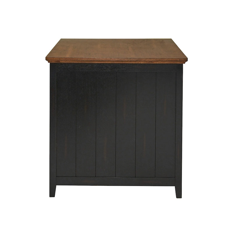Îlot de cuisine extensible Eleanor bicolore avec finition antique et 3 tiroirs par iNSPIRE Q Classic