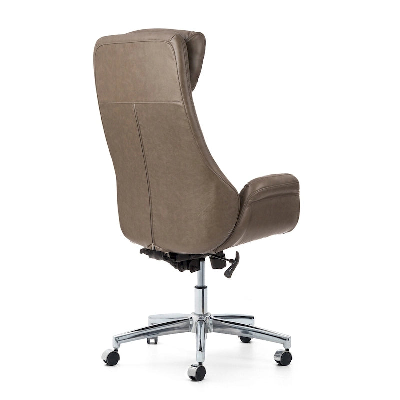 Fauteuil de bureau pivotant réglable en similicuir Glitzhome Mid-century 48 pouces