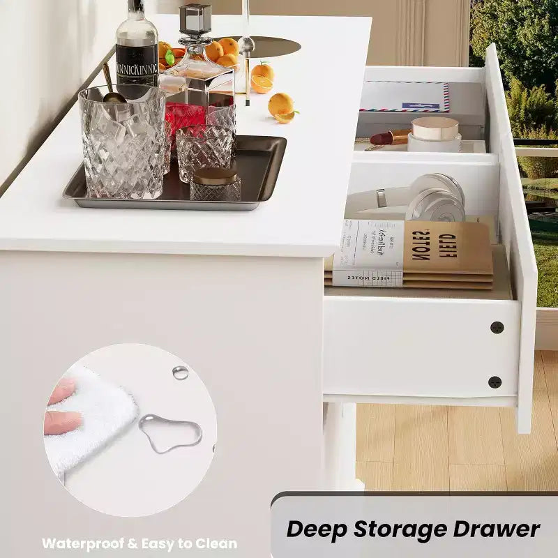 Commode de rangement à 8 tiroirs, coffre à tiroirs profonds, large meuble de rangement pour salon, couloir, chambre d'enfant
