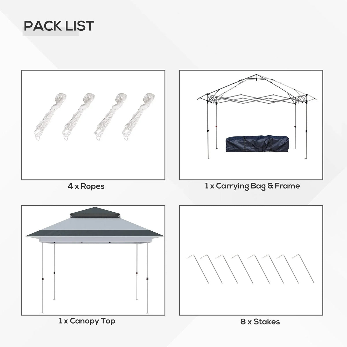 Outsunny 12 x 12 Tonnelle escamotable Pare-soleil Tente instantanée pliable avec filet latéral en maille, Hauteur réglable sur 3 niveaux