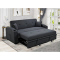 Canapé moderne convertible 3 en 1 Roomfitters 75 pouces avec lit gigogne pratique, dossier inclinable, porte-gobelets, oreillers