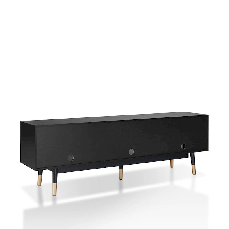 71-Inch Mid-Century Modern TV Console with 3 Drawers and Open Shelves