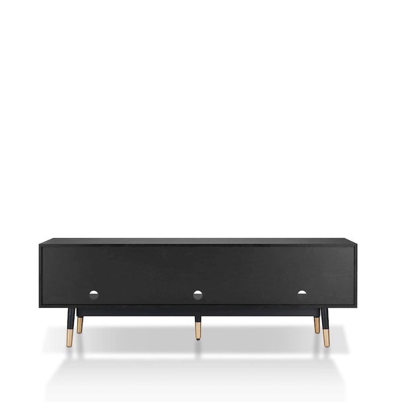 71-Inch Mid-Century Modern TV Console with 3 Drawers and Open Shelves