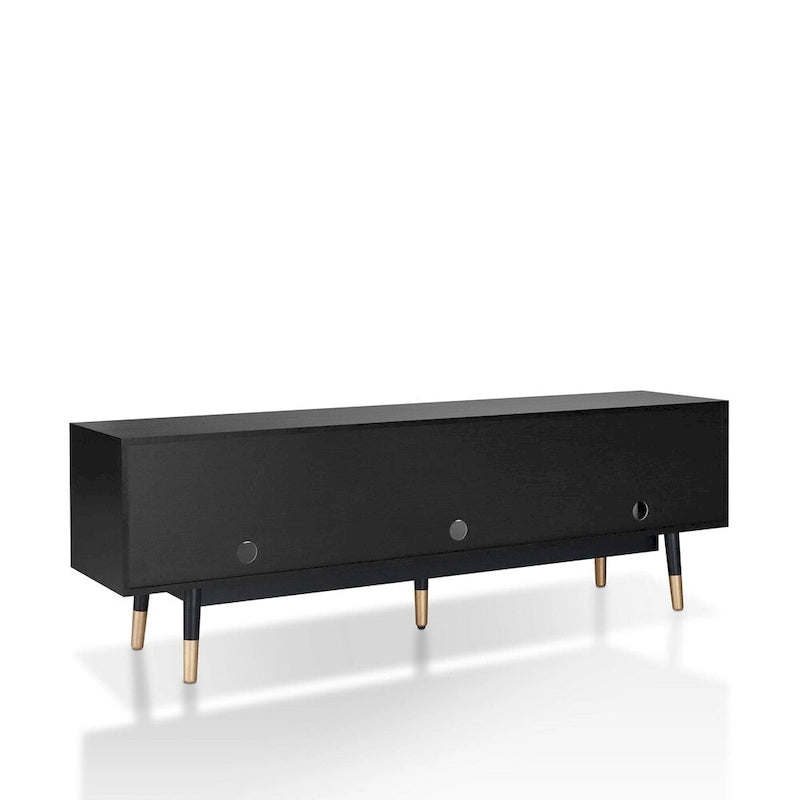71-Inch Mid-Century Modern TV Console with 3 Drawers and Open Shelves