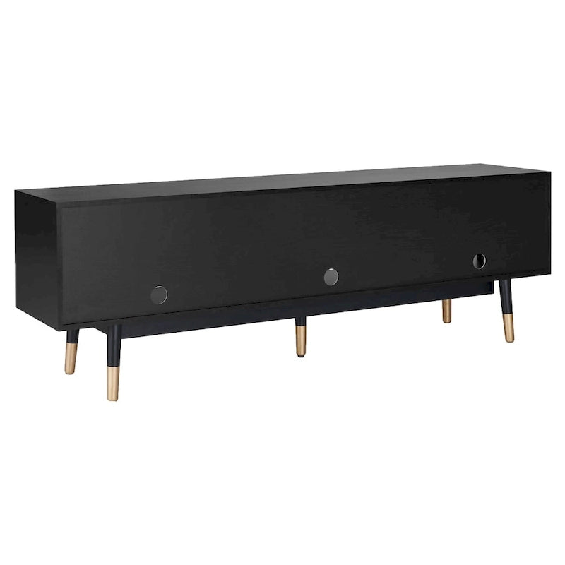 71-Inch Mid-Century Modern TV Console with 3 Drawers and Open Shelves