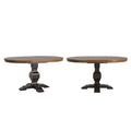 Extendable Oval Rubberwood Dining Table with Pedestal Base – 7 Finishes