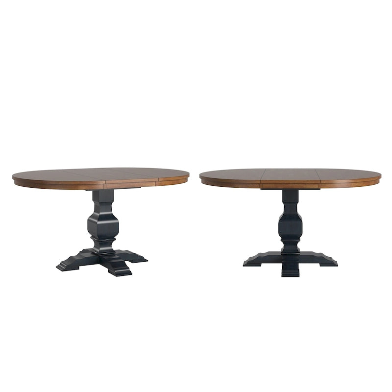 Extendable Oval Rubberwood Dining Table with Pedestal Base – 7 Finishes