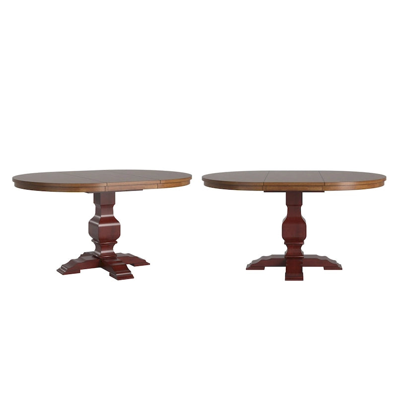 Extendable Oval Rubberwood Dining Table with Pedestal Base – 7 Finishes