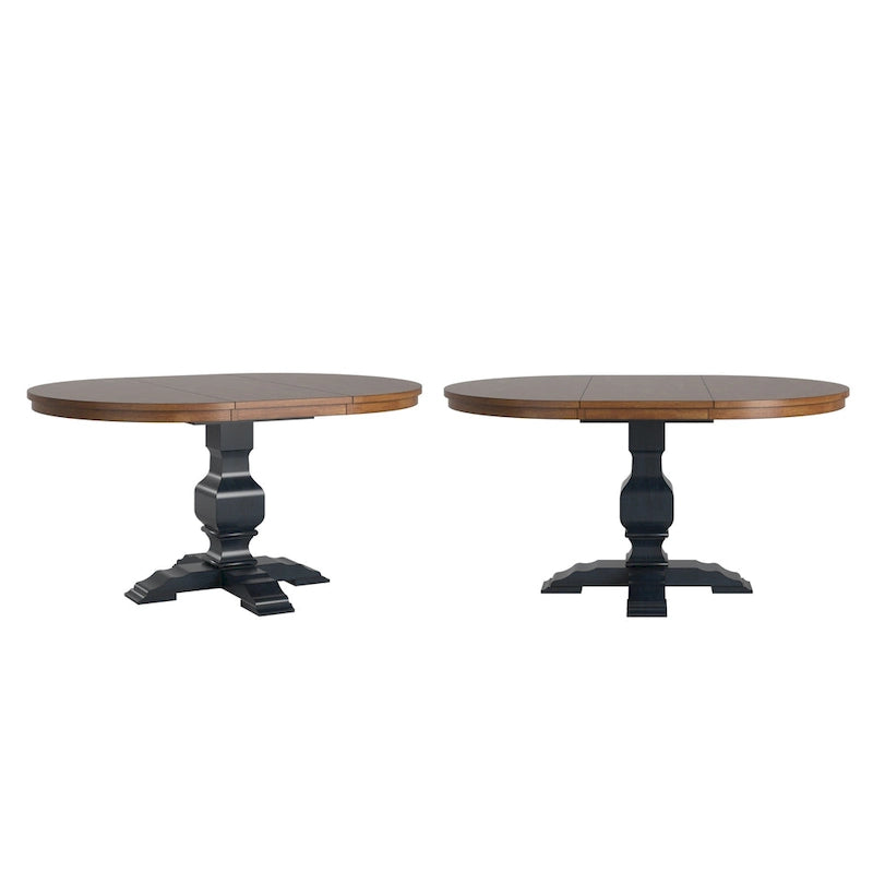 Extendable Oval Rubberwood Dining Table with Pedestal Base – 7 Finishes