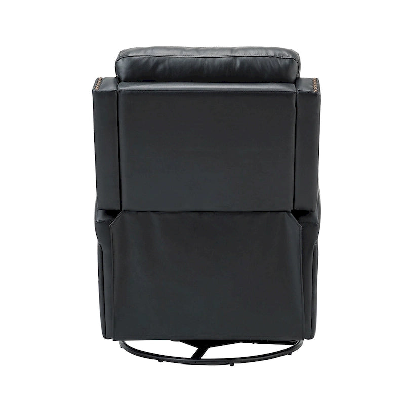 360-Degree Swivel Recliner with Tufted Back, Nailhead Trim and Metal Base