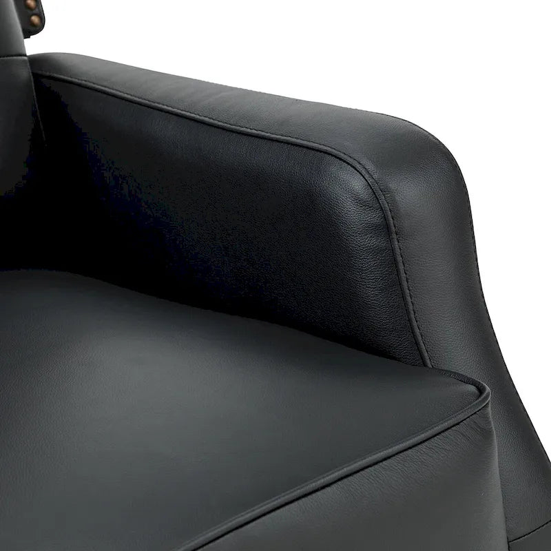 360-Degree Swivel Recliner with Tufted Back, Nailhead Trim and Metal Base