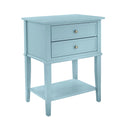 2-Drawer Accent Side Table with Open Shelf