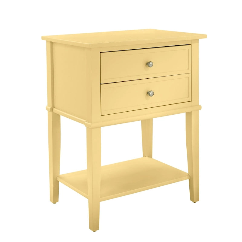 2-Drawer Accent Side Table with Open Shelf