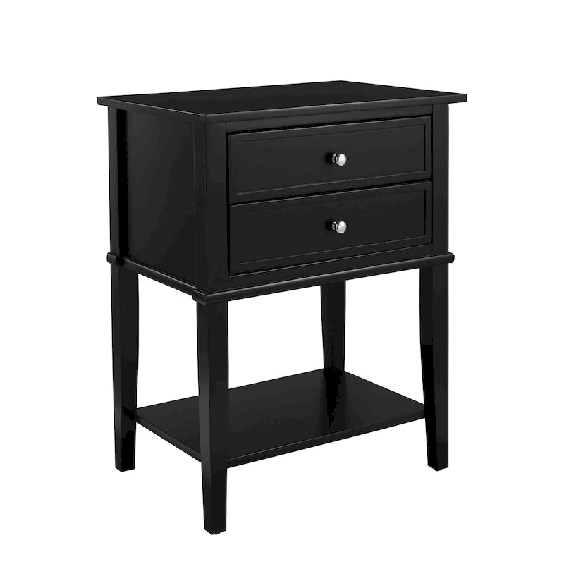 2-Drawer Accent Side Table with Open Shelf