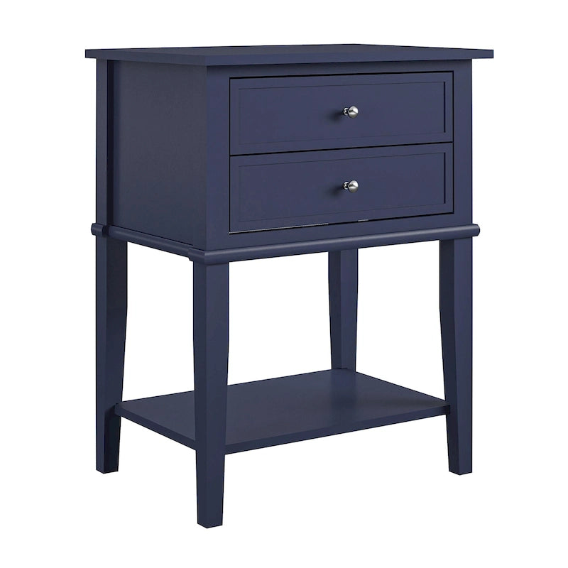 2-Drawer Accent Side Table with Open Shelf