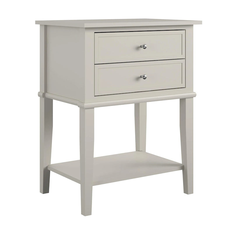 2-Drawer Accent Side Table with Open Shelf