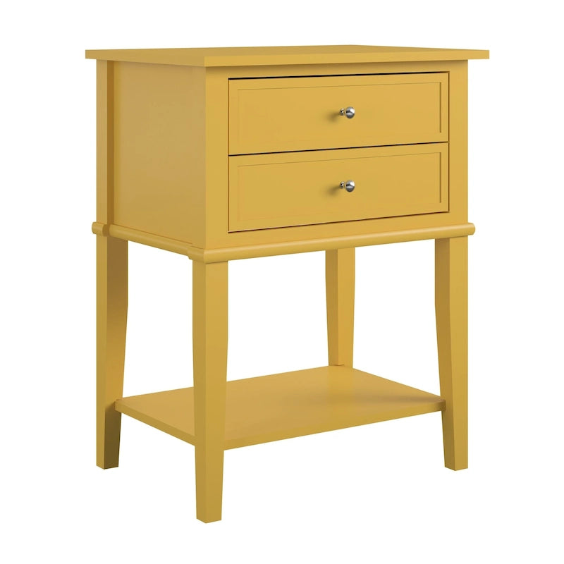 2-Drawer Accent Side Table with Open Shelf