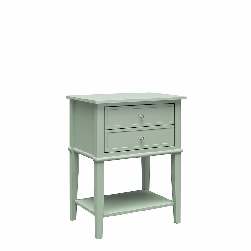 2-Drawer Accent Side Table with Open Shelf