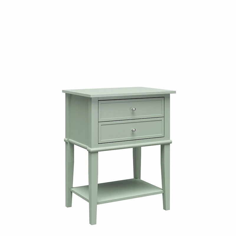 2-Drawer Accent Side Table with Open Shelf