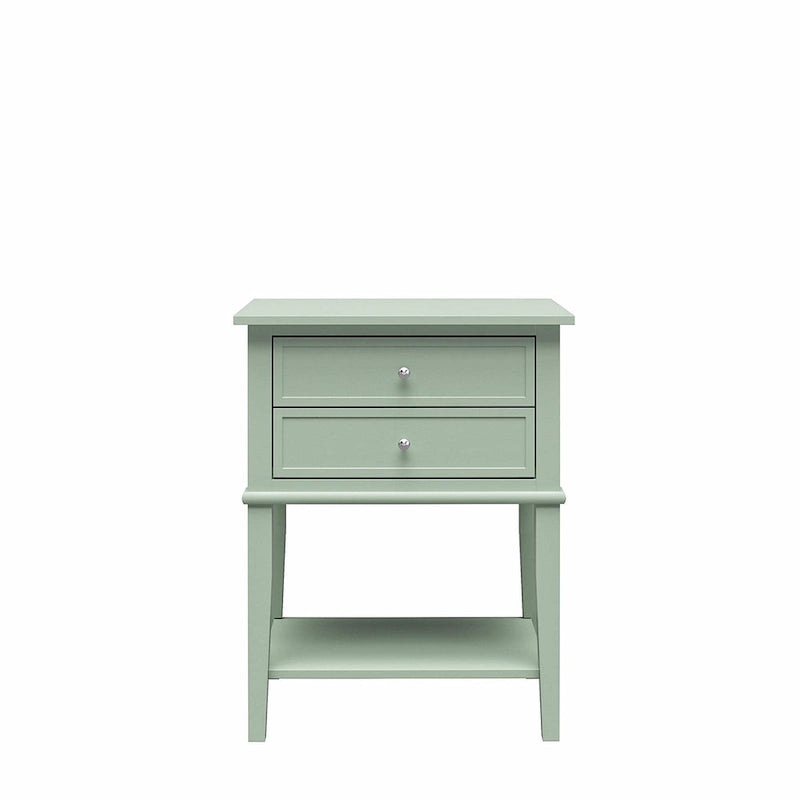 2-Drawer Accent Side Table with Open Shelf