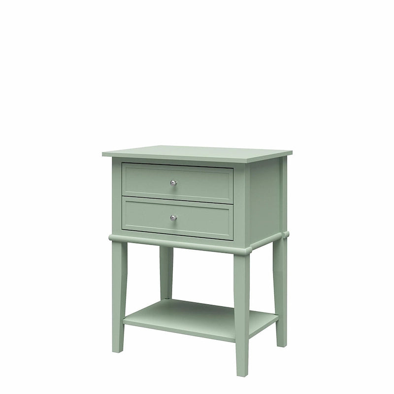 2-Drawer Accent Side Table with Open Shelf