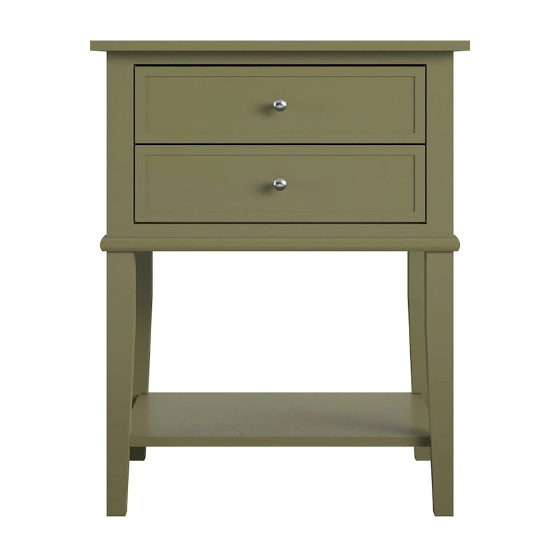 2-Drawer Accent Side Table with Open Shelf