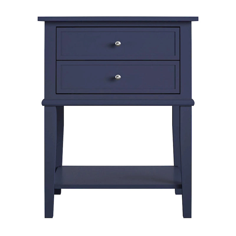 2-Drawer Accent Side Table with Open Shelf