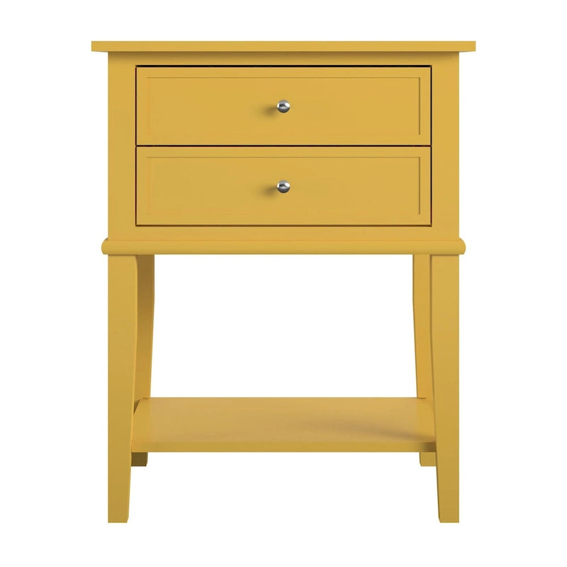 2-Drawer Accent Side Table with Open Shelf