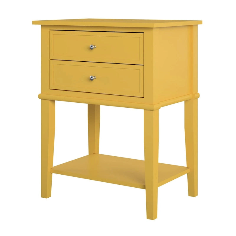 2-Drawer Accent Side Table with Open Shelf