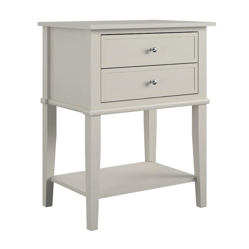 2-Drawer Accent Side Table with Open Shelf