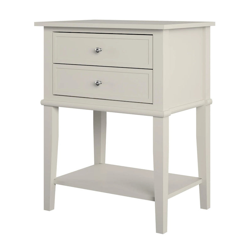 2-Drawer Accent Side Table with Open Shelf