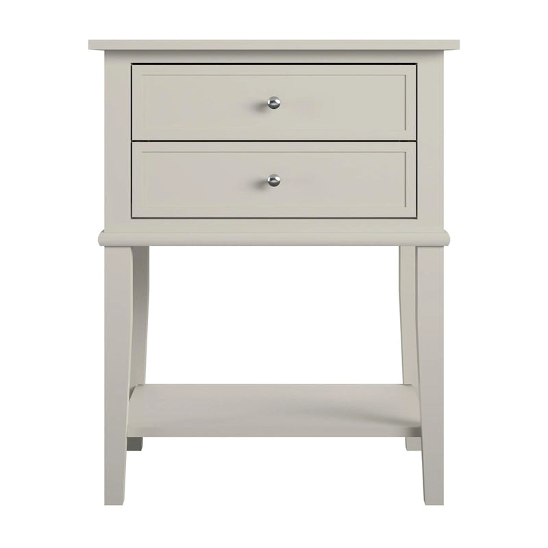 2-Drawer Accent Side Table with Open Shelf