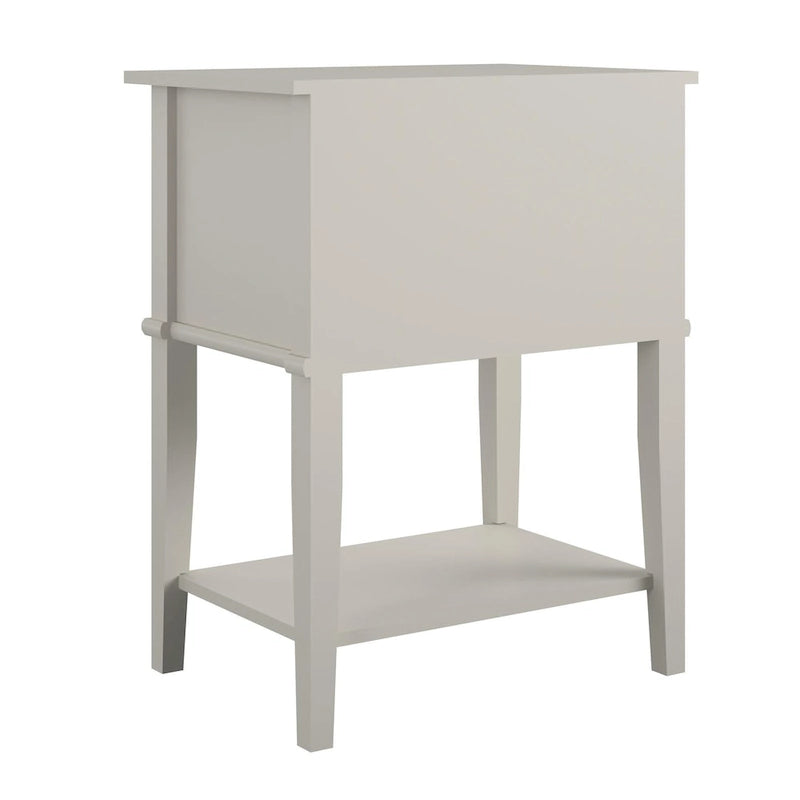 2-Drawer Accent Side Table with Open Shelf