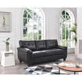 3-Seat Faux Leather Sofa with Pocket Coil Cushions, Tufted Back and Pillowtop Arms