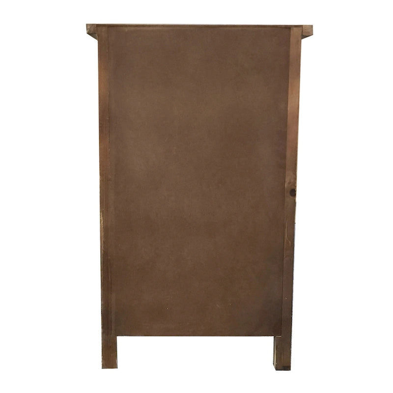 3-Drawer Carved Wood Vintage Accent Table with Brass Handles