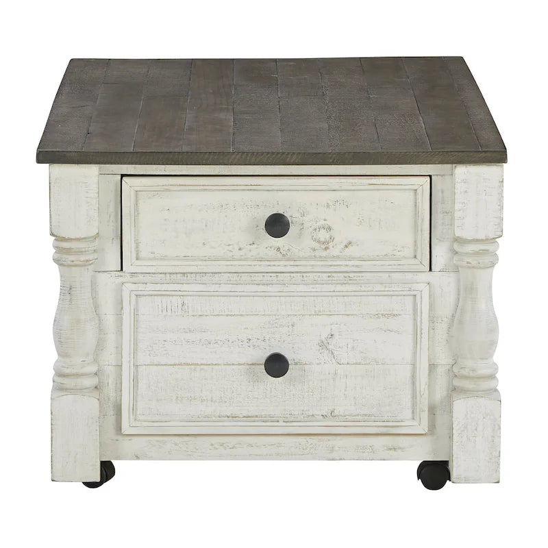 Farmhouse Lift Top Cocktail Table with 4 Drawers and Hidden Tray