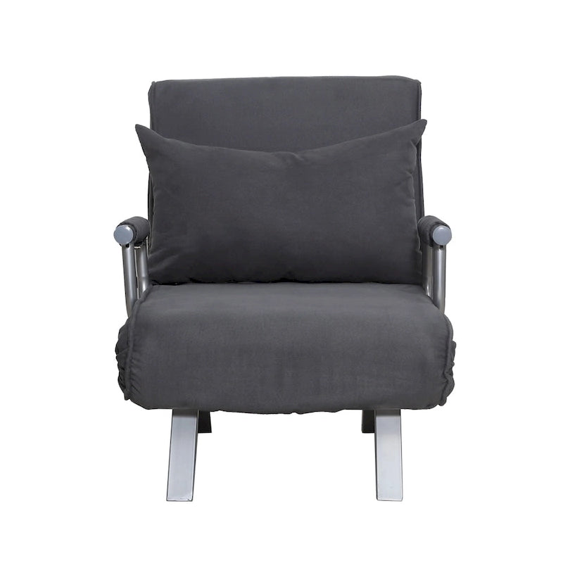 5-Position Folding Sleeper Loveseat with Removable Faux Suede Cover and 2 Pillows