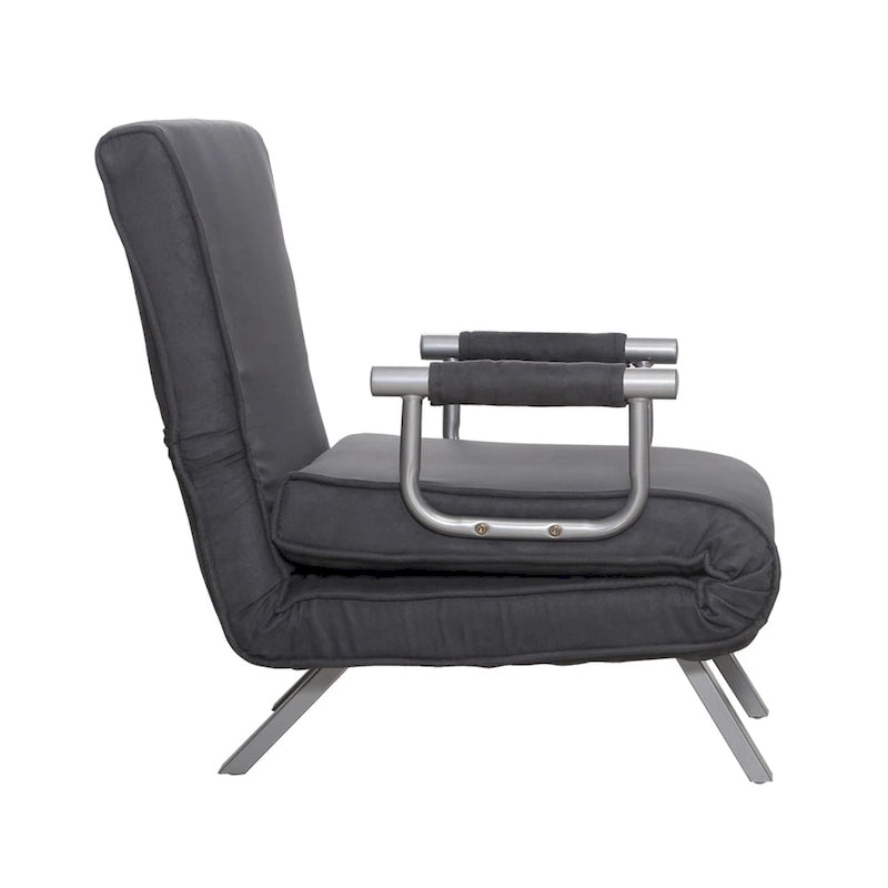 5-Position Folding Sleeper Loveseat with Removable Faux Suede Cover and 2 Pillows